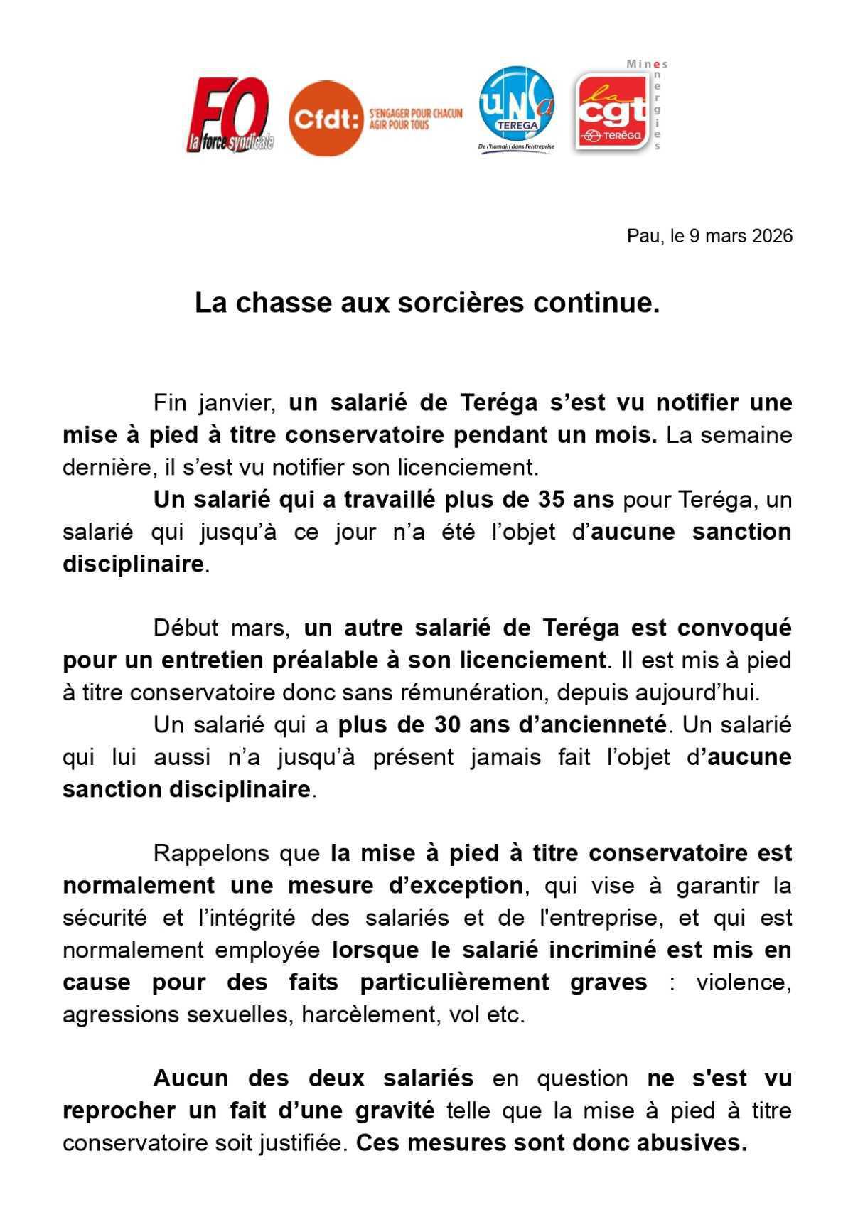 Tract Intersyndical : la chasse aux sorcières continue...