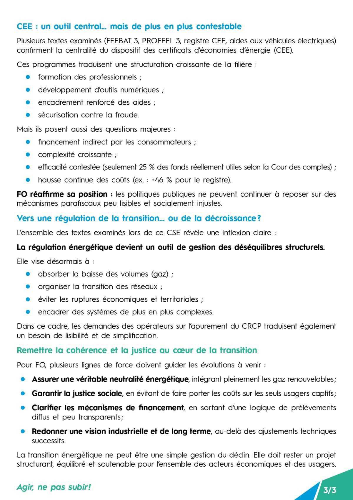 Conseil Supérieur de l'Energie, CR de la séance du 5 mai 2026