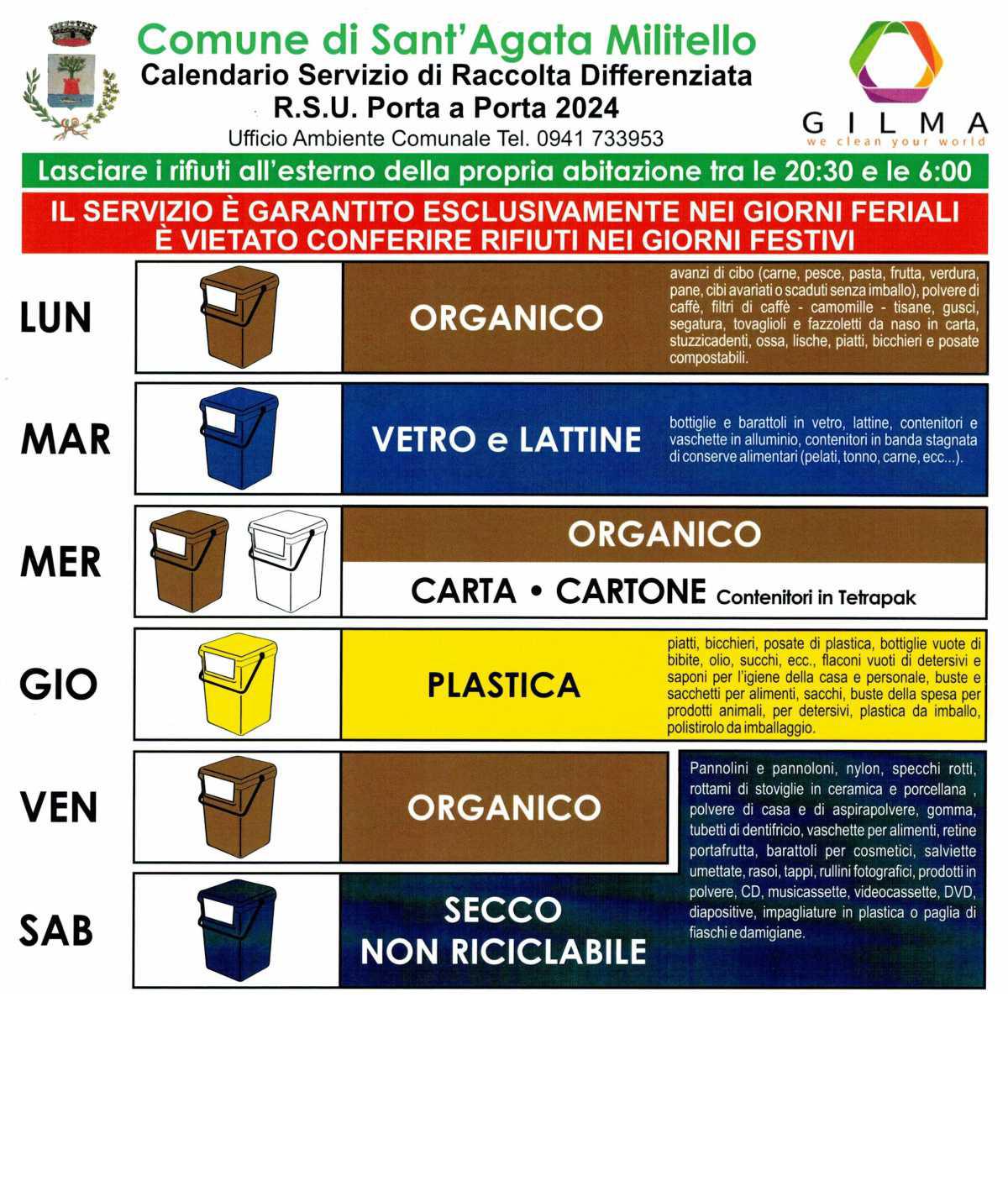 Calendario Raccolta Differenziata