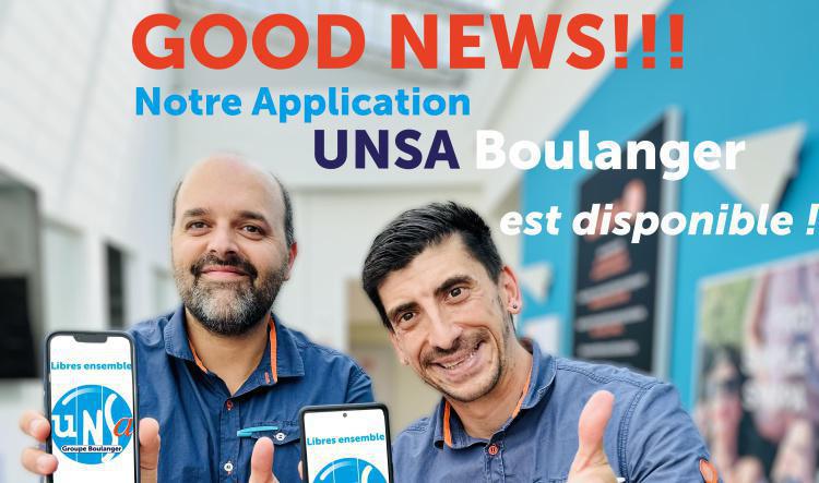 Notre application UNSA Boulanger est disponible