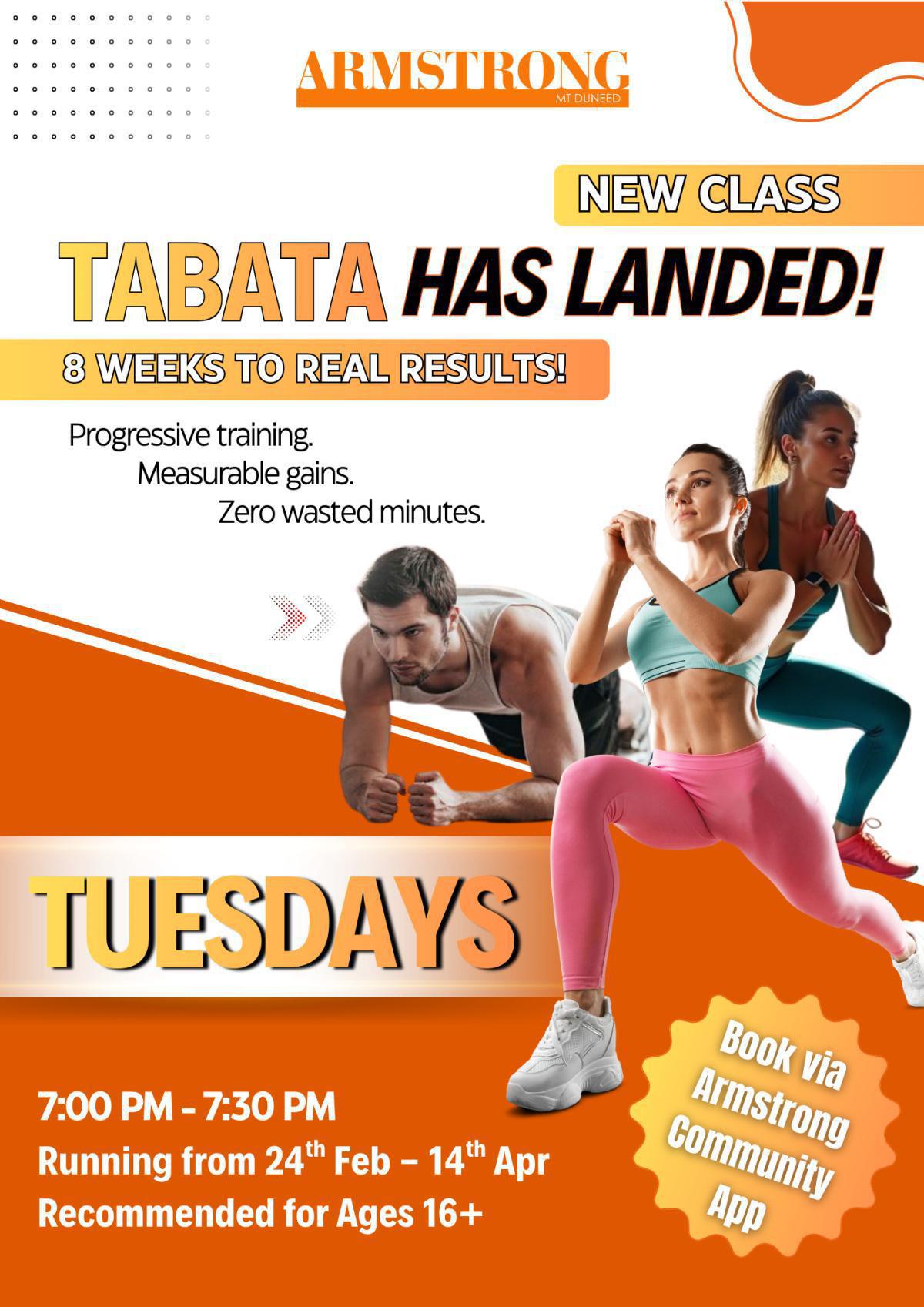 NEW 8-Week Tabata Course at Club Armstrong! NEW 8-Week Tabata Course at Club Armstrong!