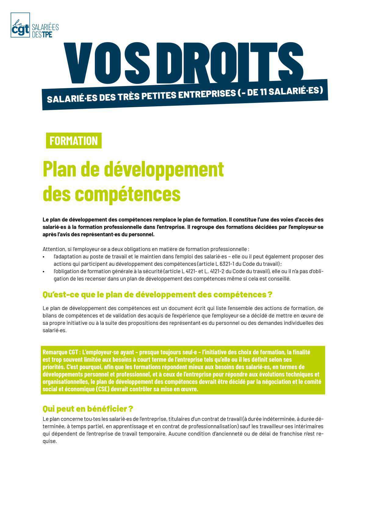 Développement des compétences