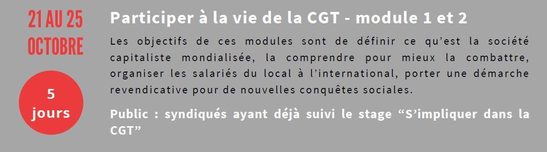 Participer à la vie de la CGT - module 1 et 2