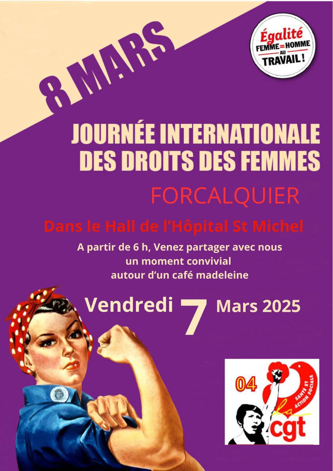 ♀️7 Mars à Forcalquier, initiative pour les droits des femmes
