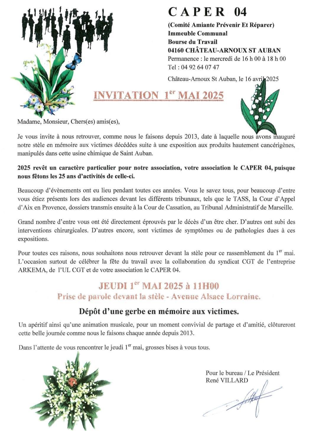 🚩1er Mai CAPER 04 : RDV 11H à St Auban