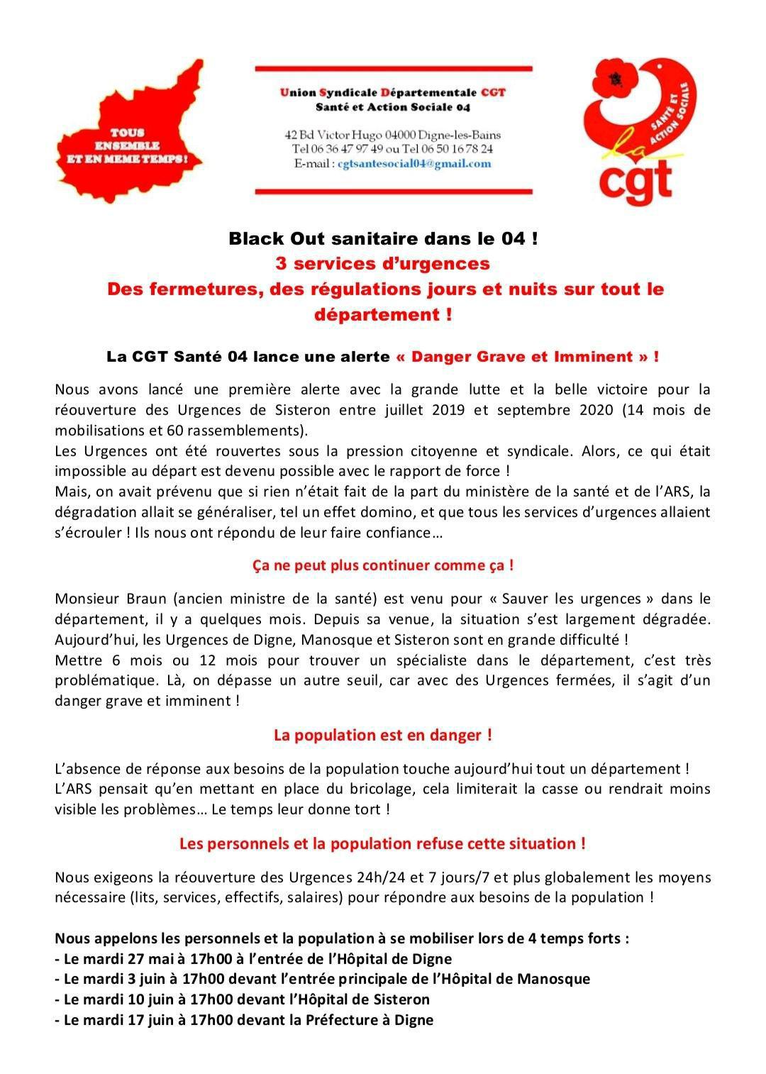 🚨Alerte Black Out Sanitaire !