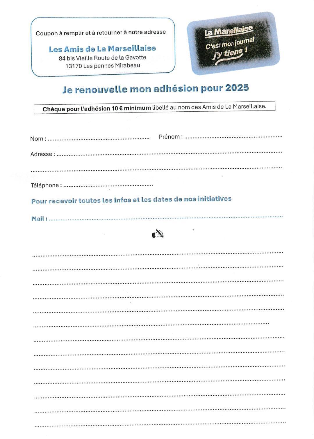 Pour un retour de La Marseillaise sur le département Pour un retour de La Marseillaise sur le département