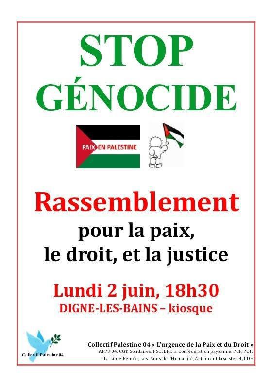 Stop Génocide Rassemblement pour la paix 