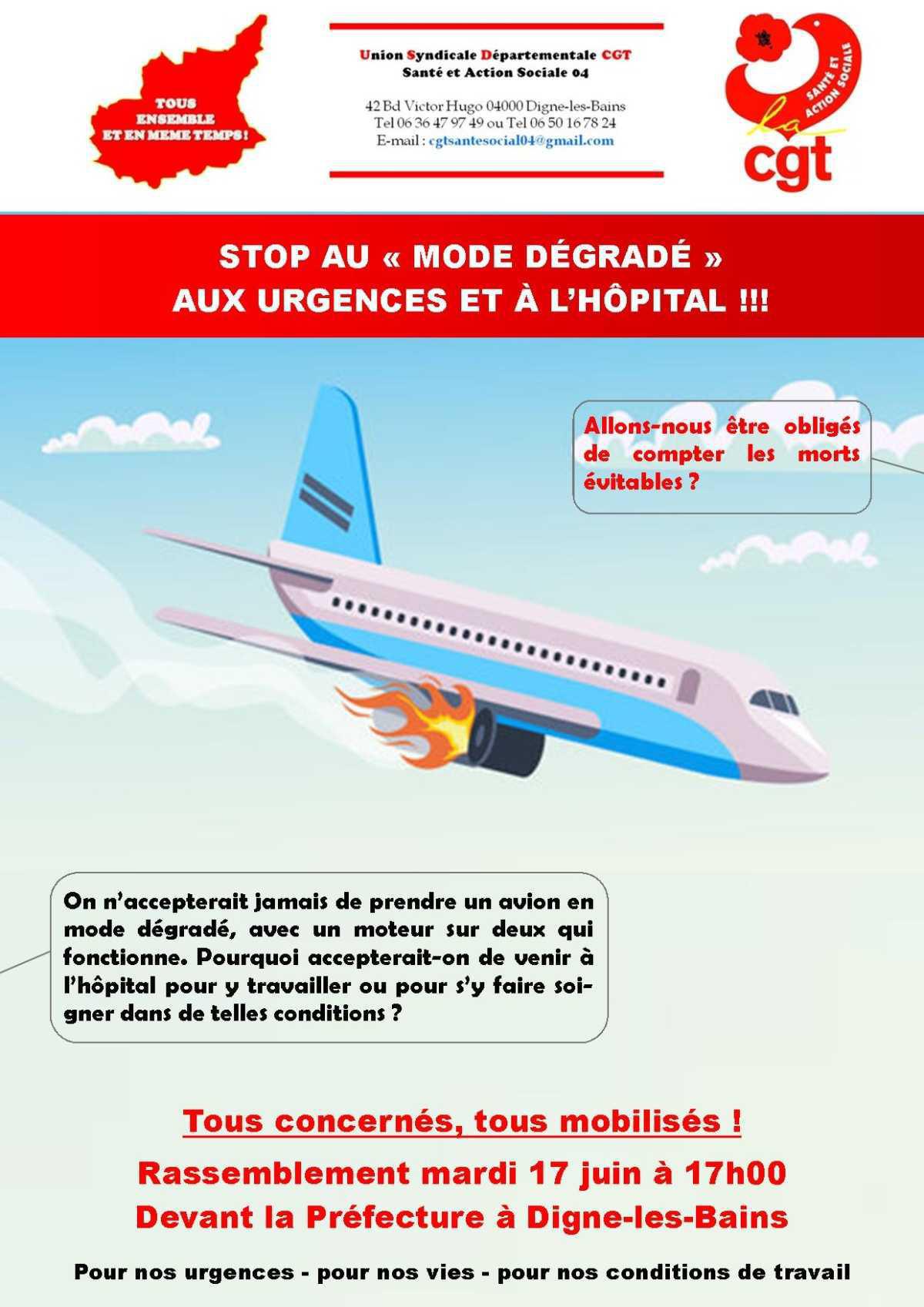 STOP AU MODE DÉGRADÉ AUX URGENCES ET À L'HÔPITAL !!!