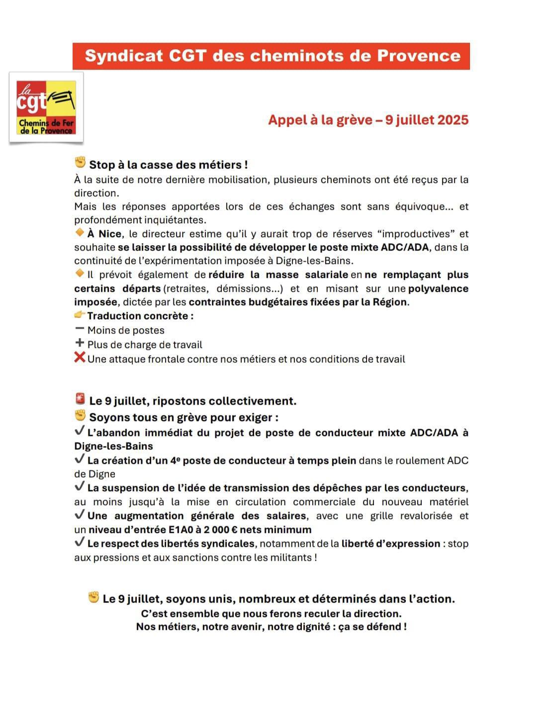 Chemins de Fer de Provence : appel à la mobilisation 
