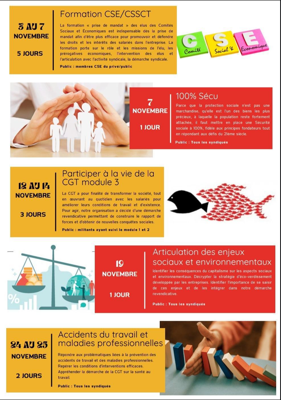 Programme de formation de l'UD - dernier trimestre 2025