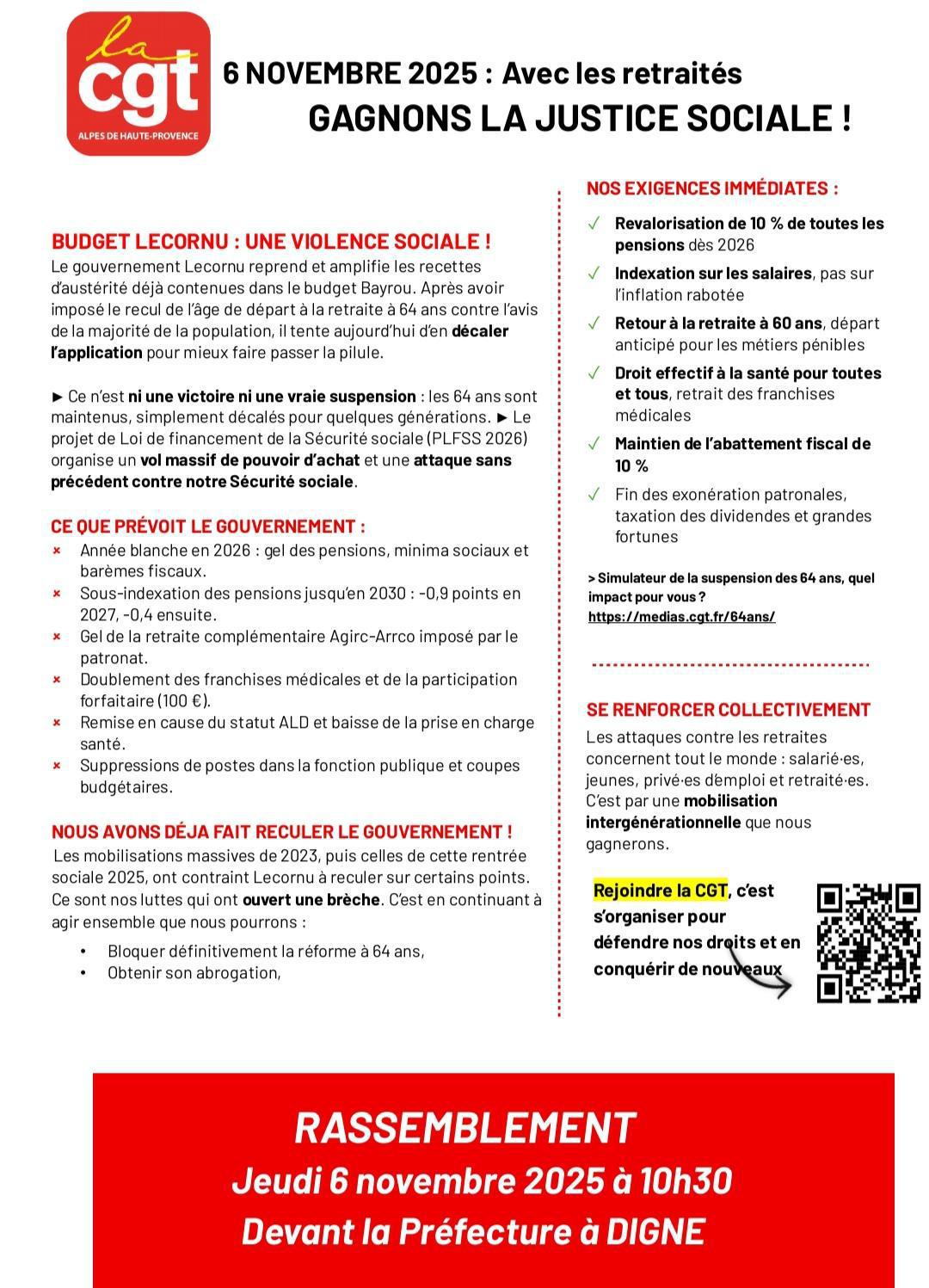 ✊🏼 le 6 novembre avec les retraités !!