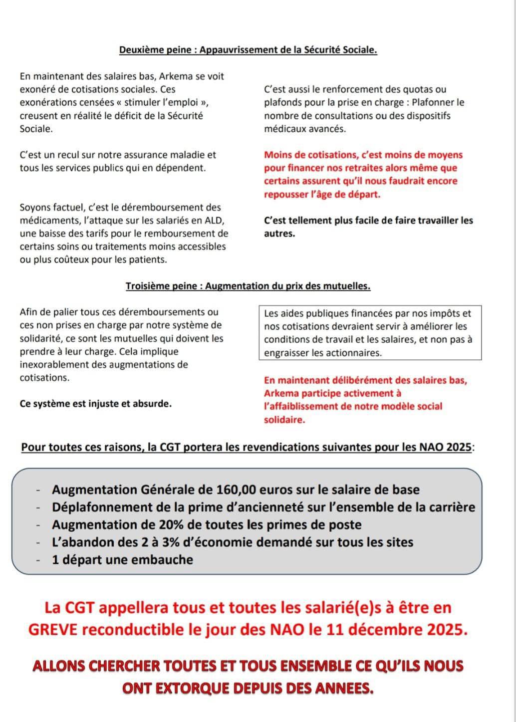 ✊🏼Arkema en grève dès le 11 décembre 