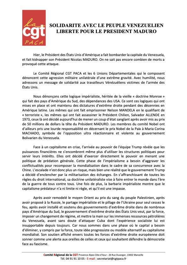 SOLIDARITE PEUPLE VENEZUELIEN