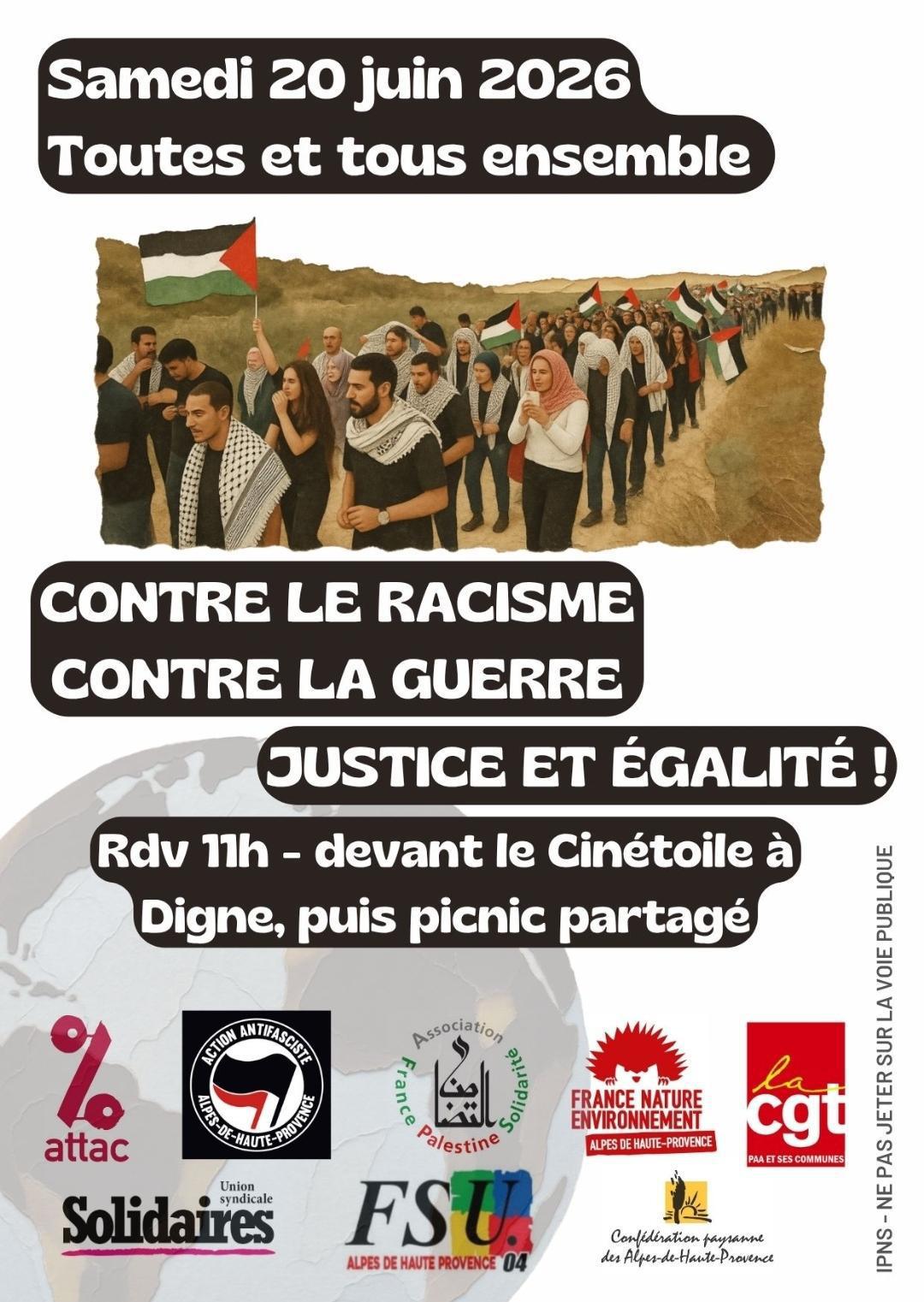 20 juin : Rassemblement de soutien à la Palestine