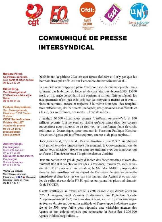 Hôpital public : quand la chaleur monte, la colère aussi !