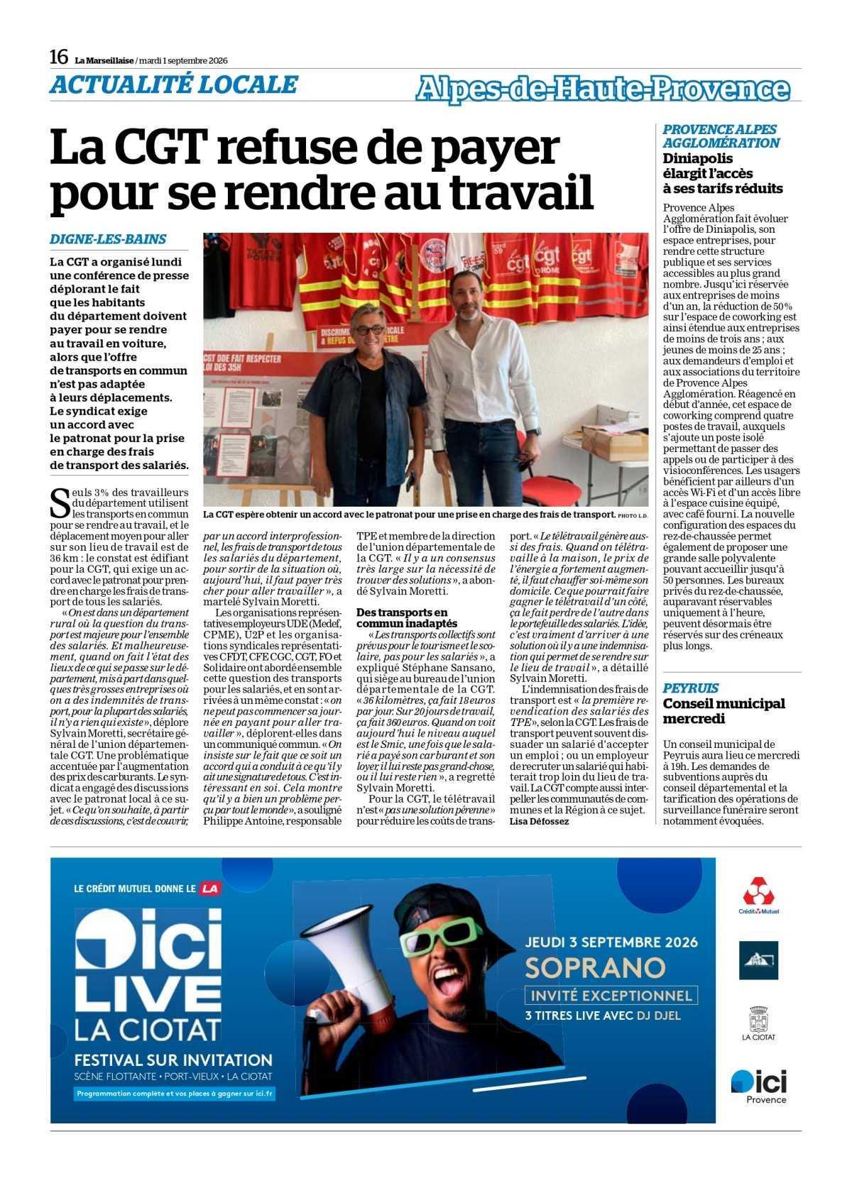 La CGT refuse de payer pour se rendre au travail