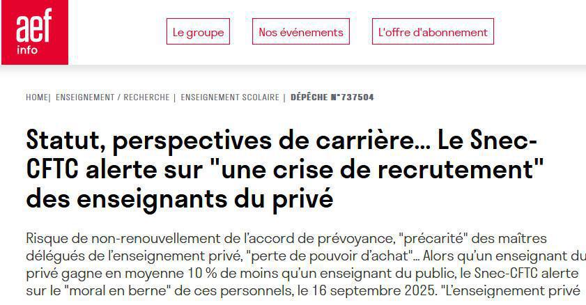 Revue de presse : Depuis la rentrée, le Snec-cftc est présent dans les médias.
