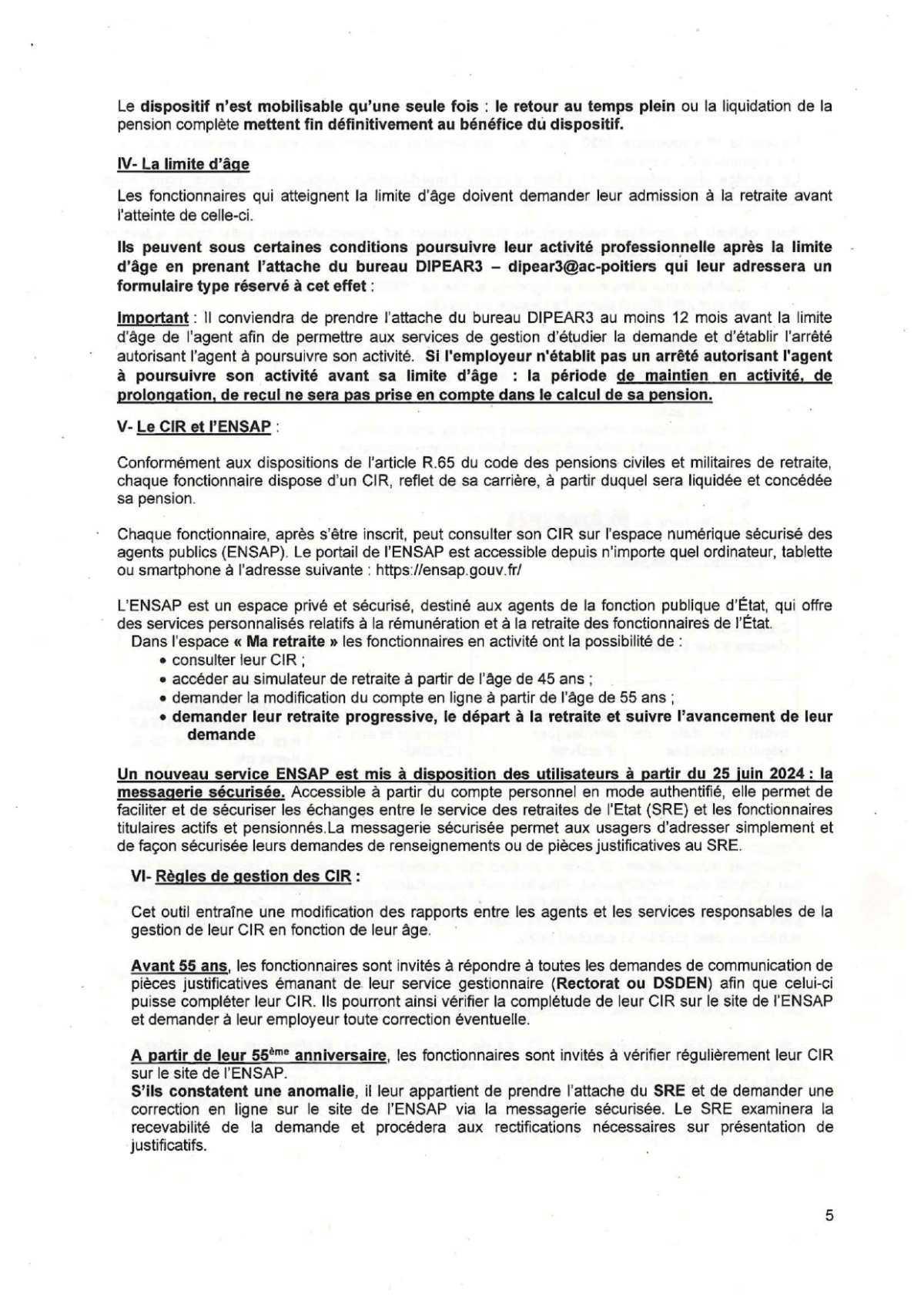 DEMANDE DE RETRAITE - RETRAITE PROGRESSIVE