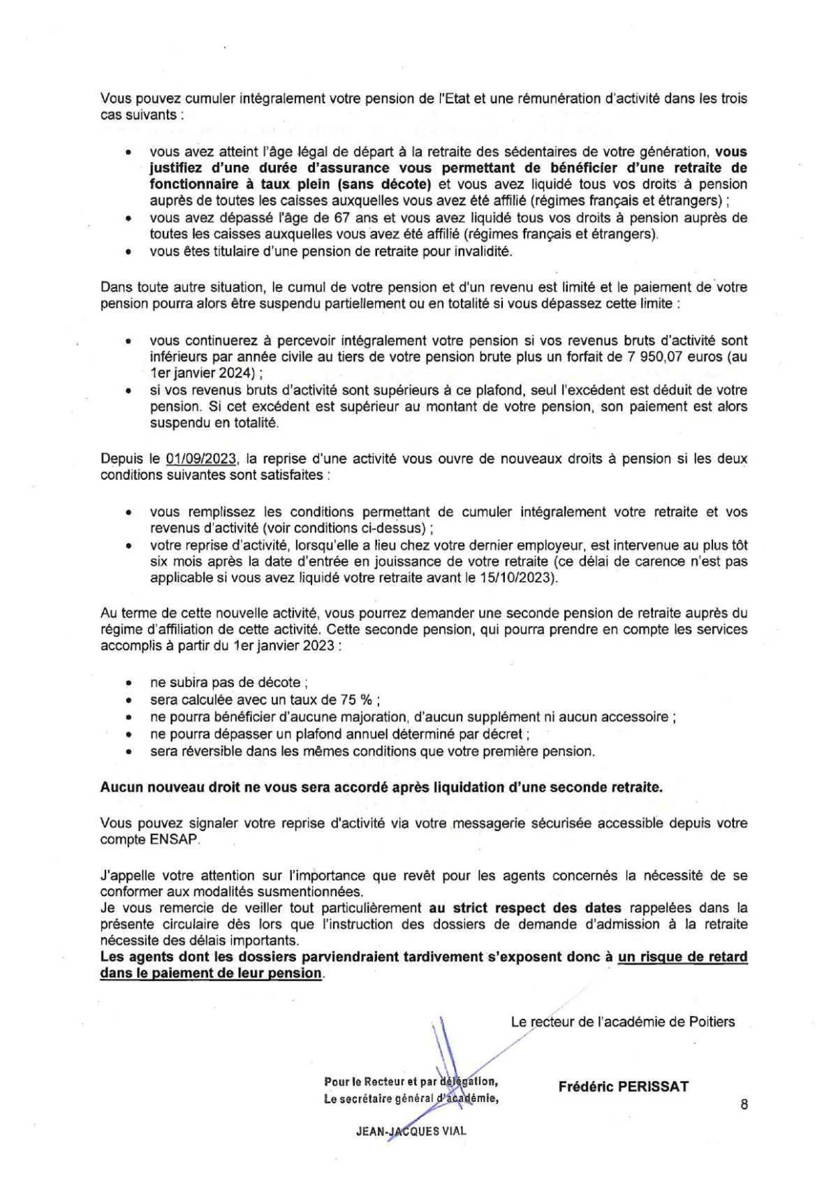 DEMANDE DE RETRAITE - RETRAITE PROGRESSIVE