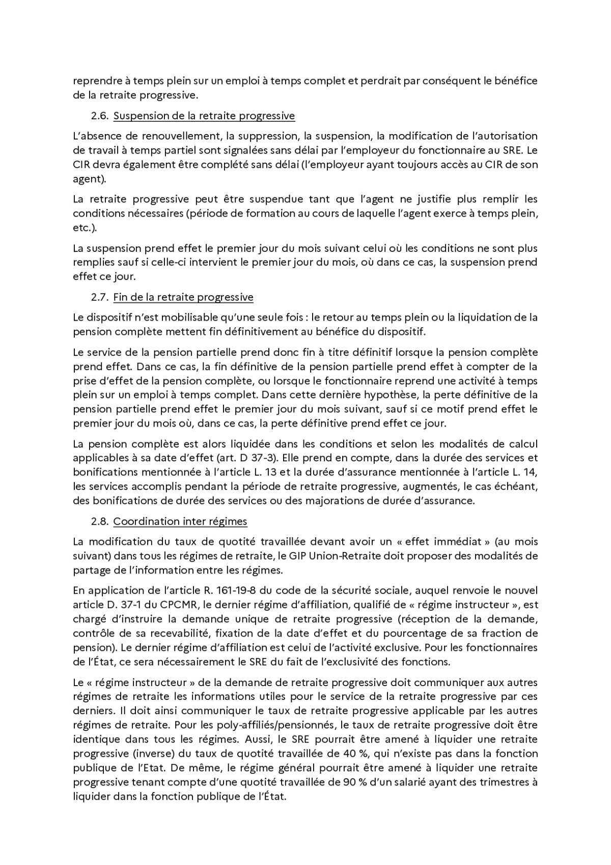 DEMANDE DE RETRAITE - RETRAITE PROGRESSIVE