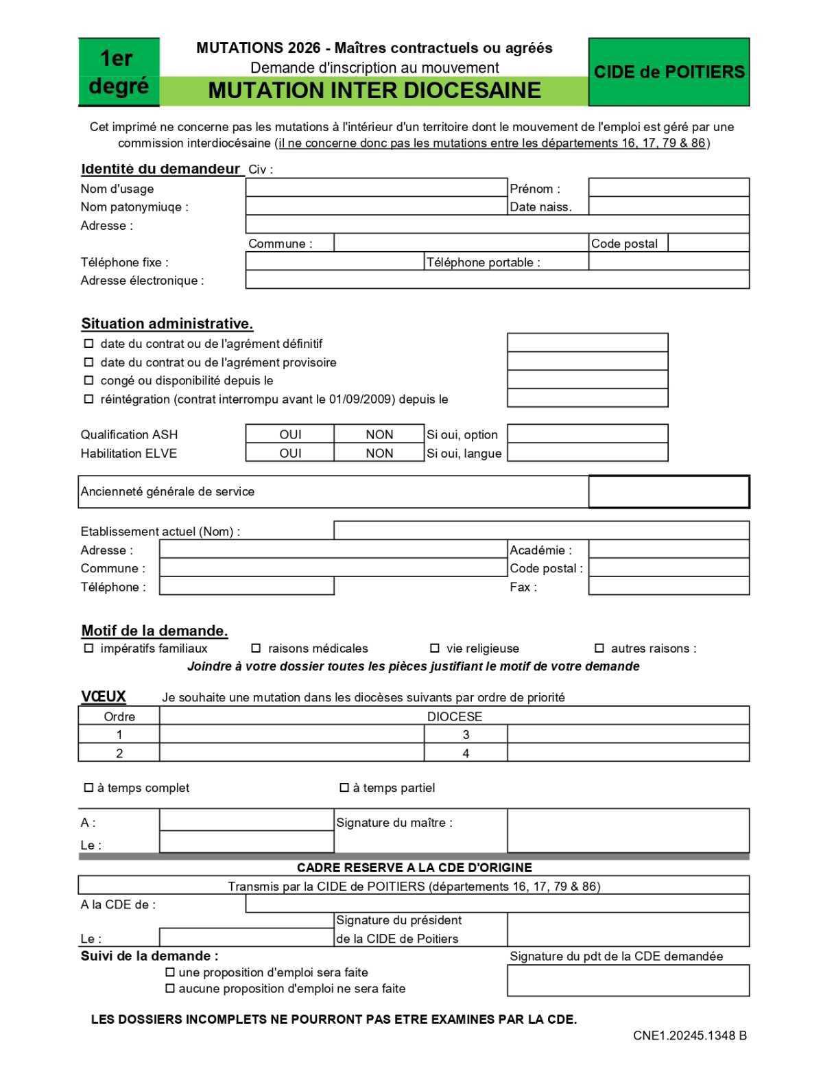 Mouvement de l'emploi 1D Interacadémique