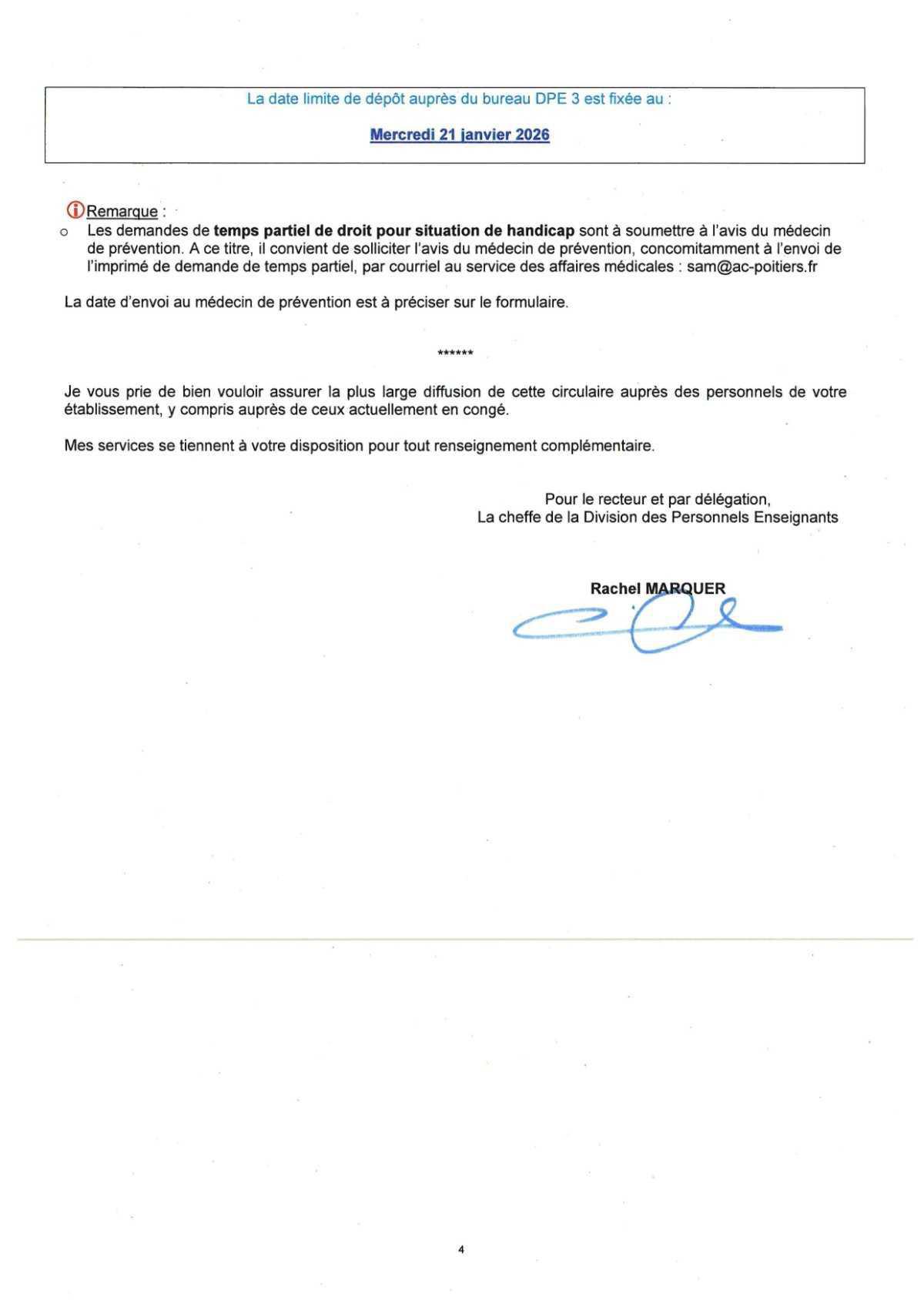 CIRCULAIRE TEMPS PARTIEL second degré