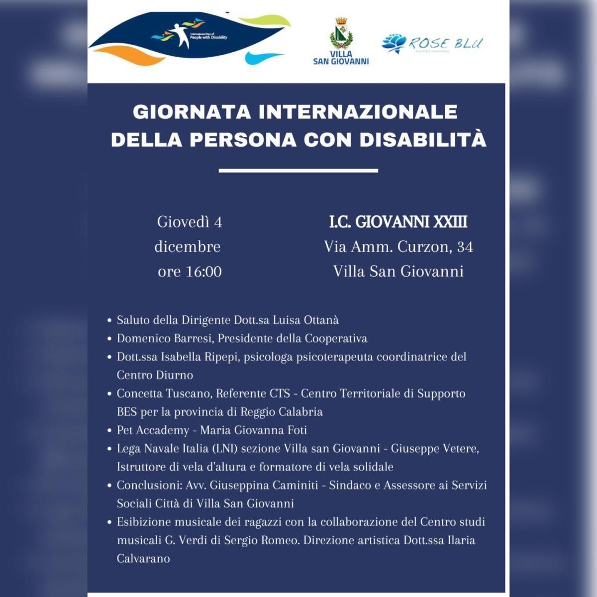 Giornata internazionale della persona con disabilità (inizio ore 16.00)