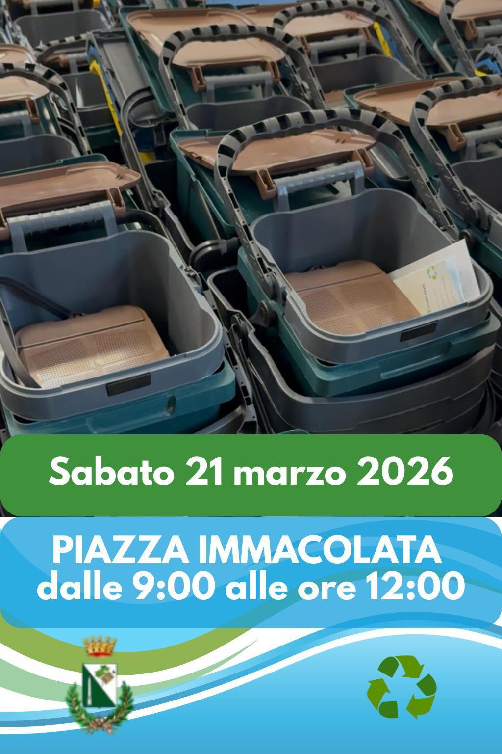 Distribuzione Mastelli per Raccolta Differenziata (dalle 09:00 alle 13:00)