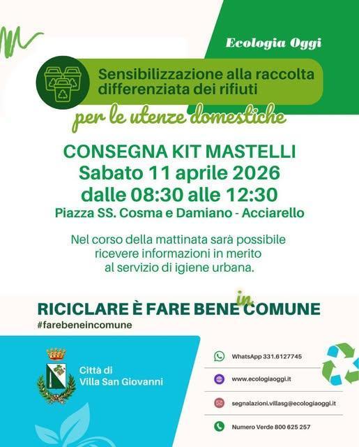 Consegna Kit Mastelli (dalle ore 08:30 alle 12:30)
