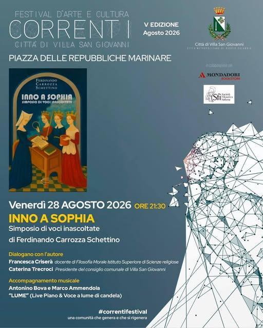 “INNO A SOPHIA - Simposio di voci inascoltate”, il libro di Ferdinando Carrozza Schettino (Inizio ore 21:30) “INNO A SOPHIA - Simposio di voci inascoltate”, il libro di Ferdinando Carrozza Schettino (Inizio ore 21:30)