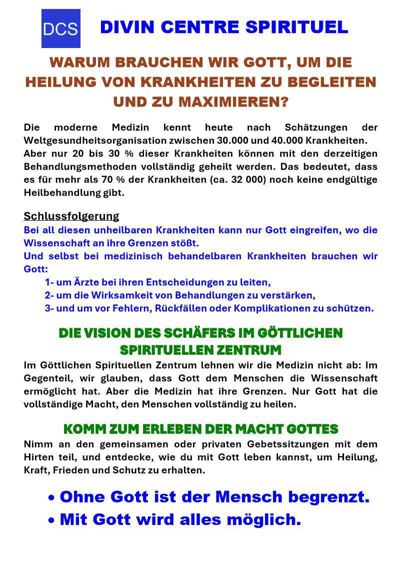 WARUM BRAUCHEN WIR GOTT, UM KRANKHEITEN ZU HEILEN?