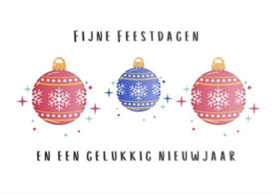 Fijne feestdagen en een gelukkig nieuwjaar
