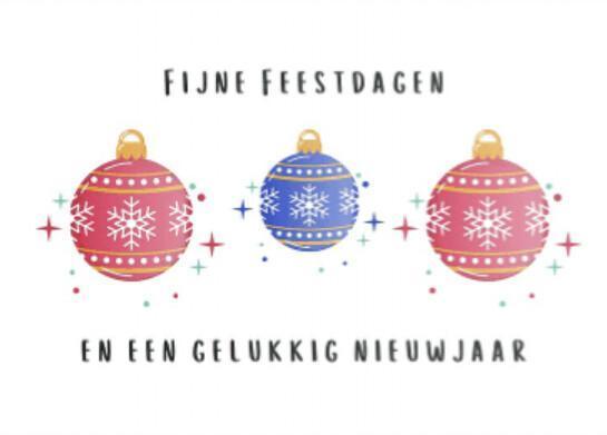 Fijne feestdagen en een gelukkig nieuwjaar
