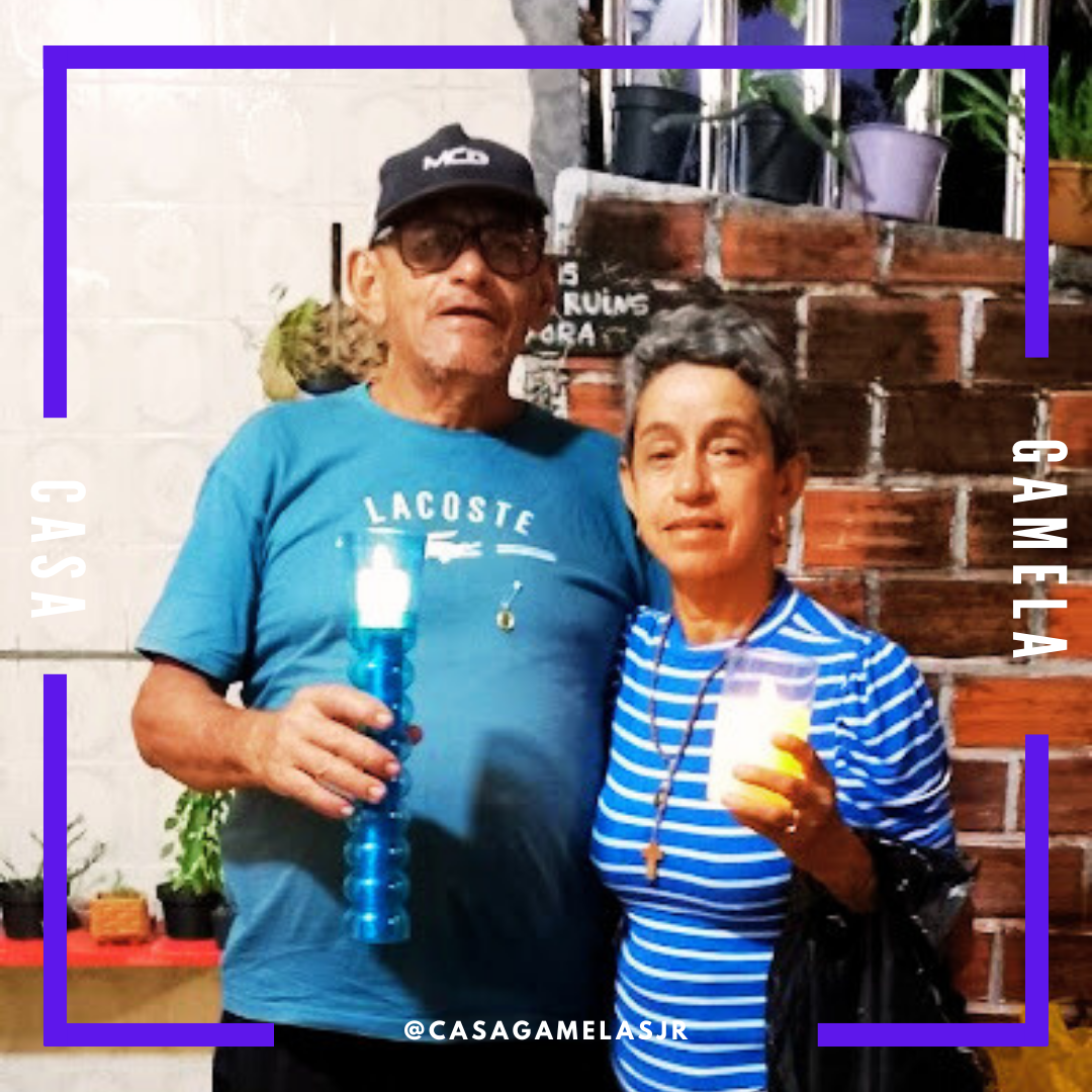 Raimundo Sales e Rita de Cássia em visita à Casa Gamela