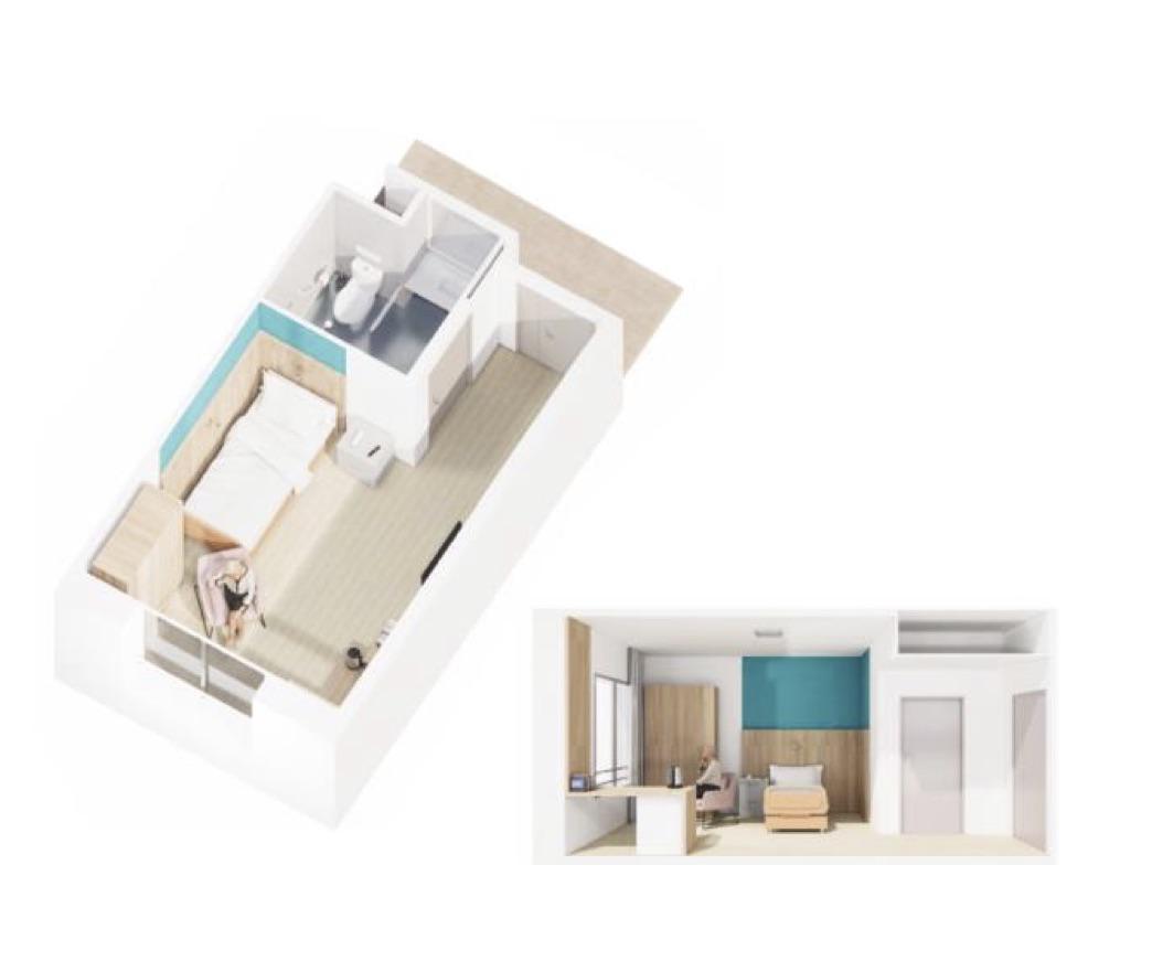 Modélisation 3D d’un logement avec plusieurs agencements possibles. © ARS. Architectes urbanistes