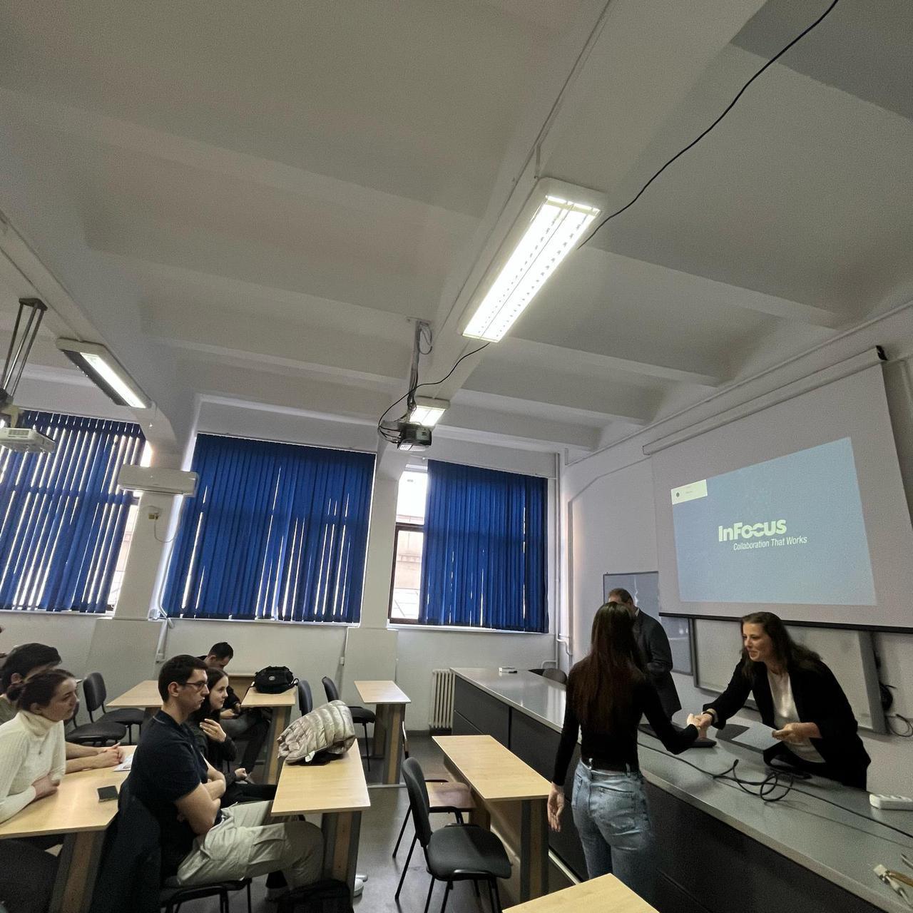 Meetings with students at the University in Romania, 2024