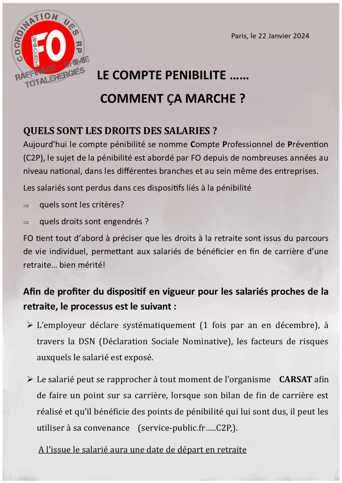 Le compte pénibilité ... comment ça marche?