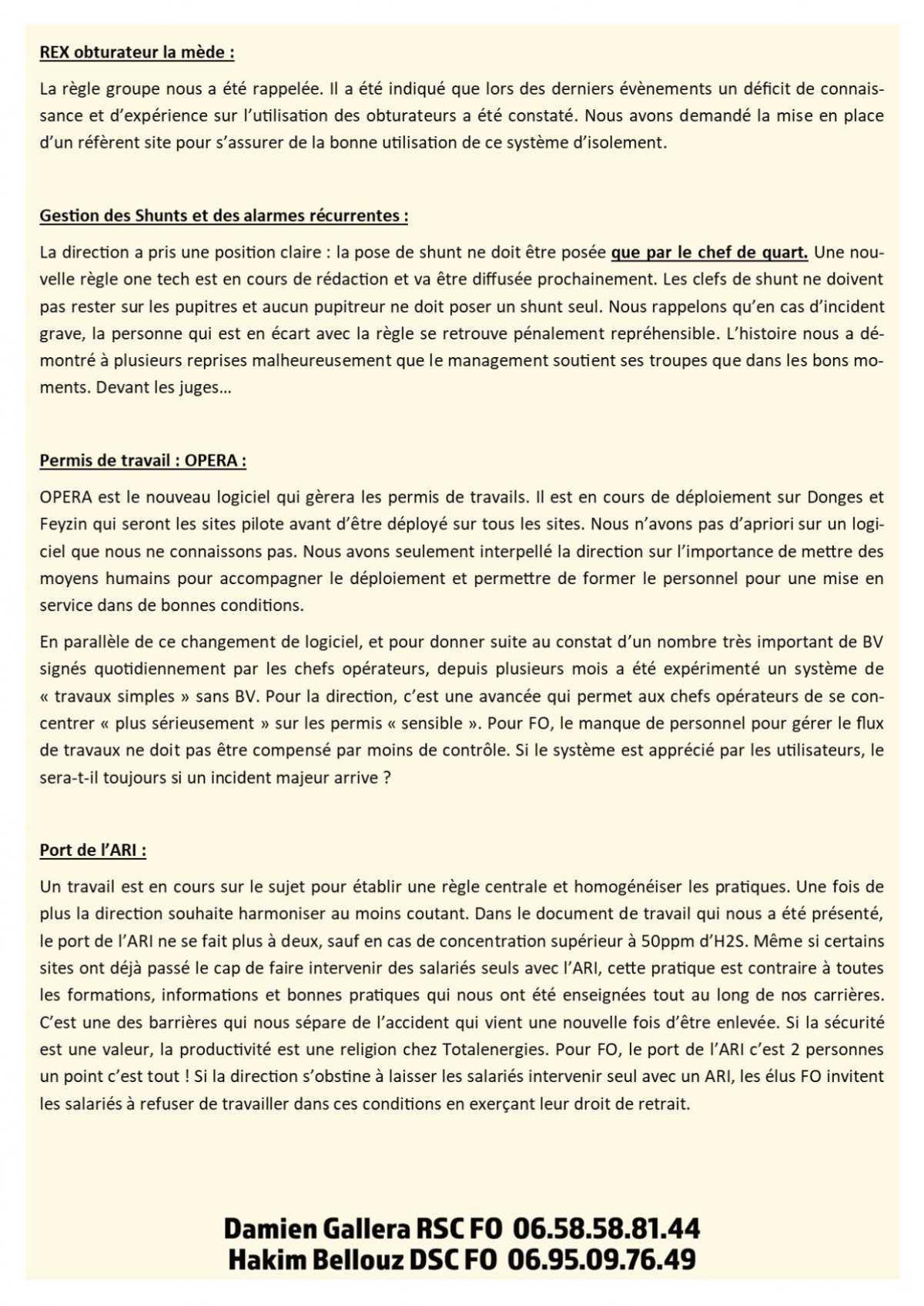 Info CSSCT Centrale