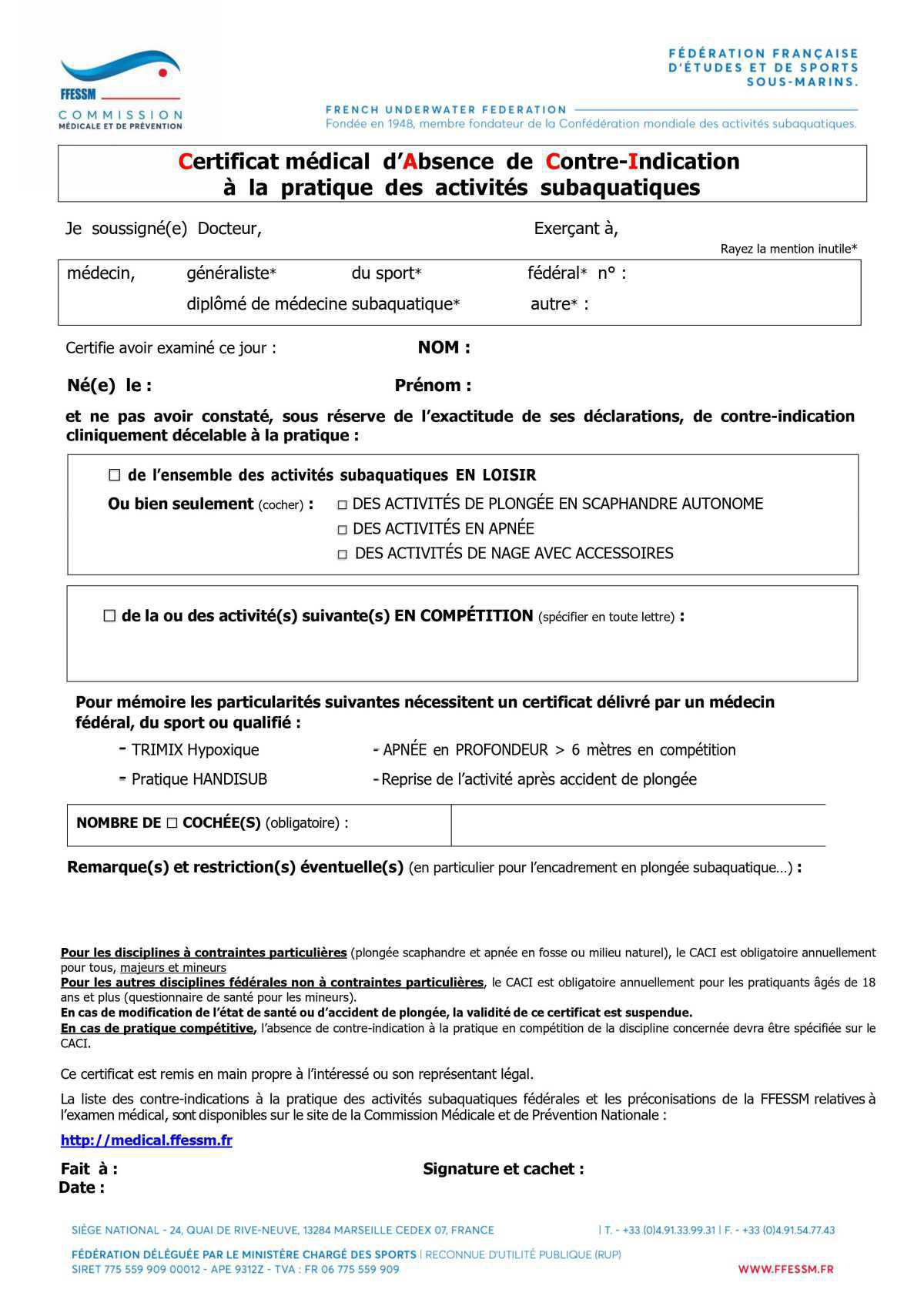 Section plongée