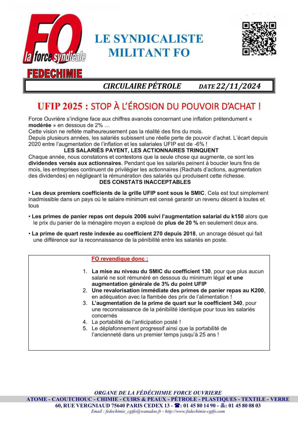 Résultat NAO UFIP