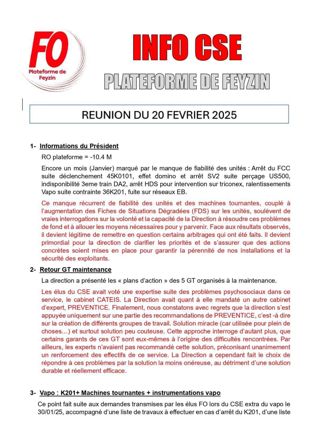 Tract CSE février 2025