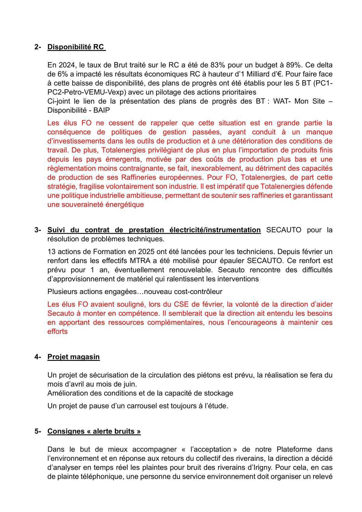 Tract CSE mars 2025