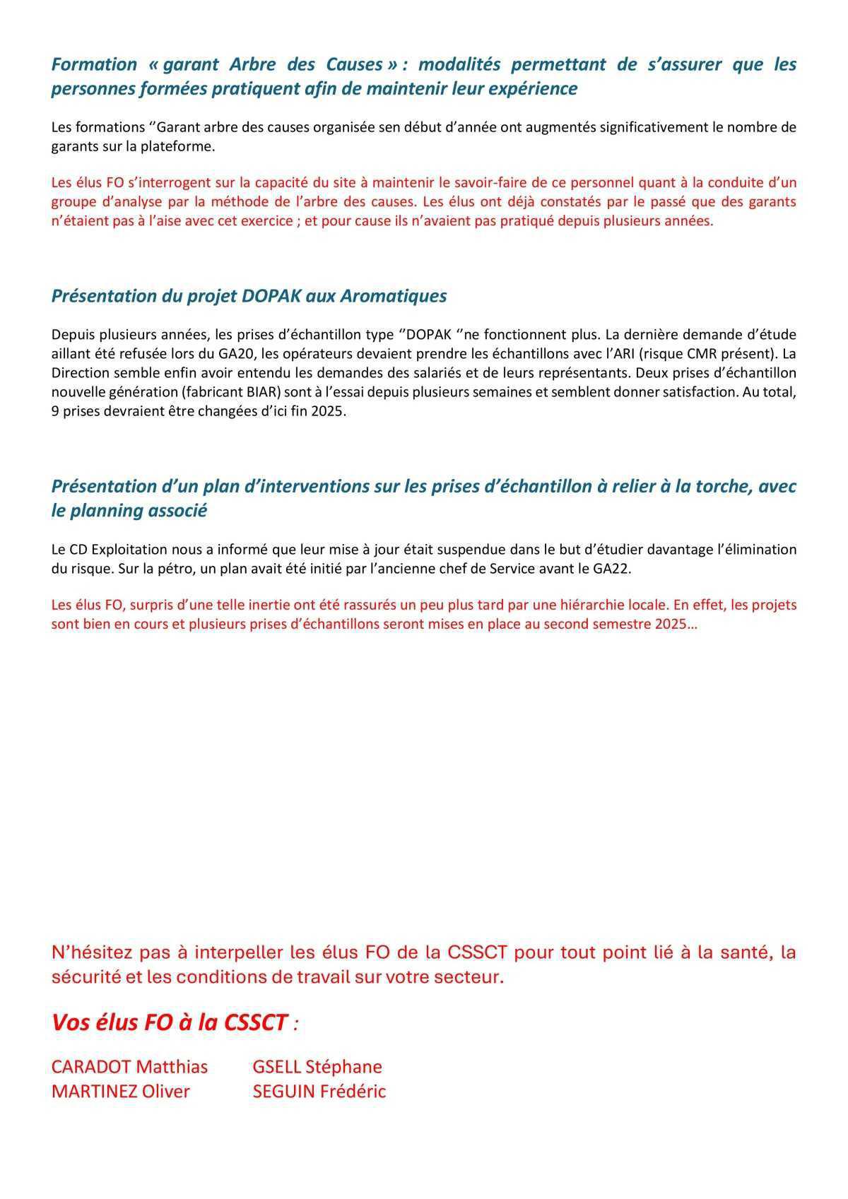 CSSCT du mois de Mai, partie 2
