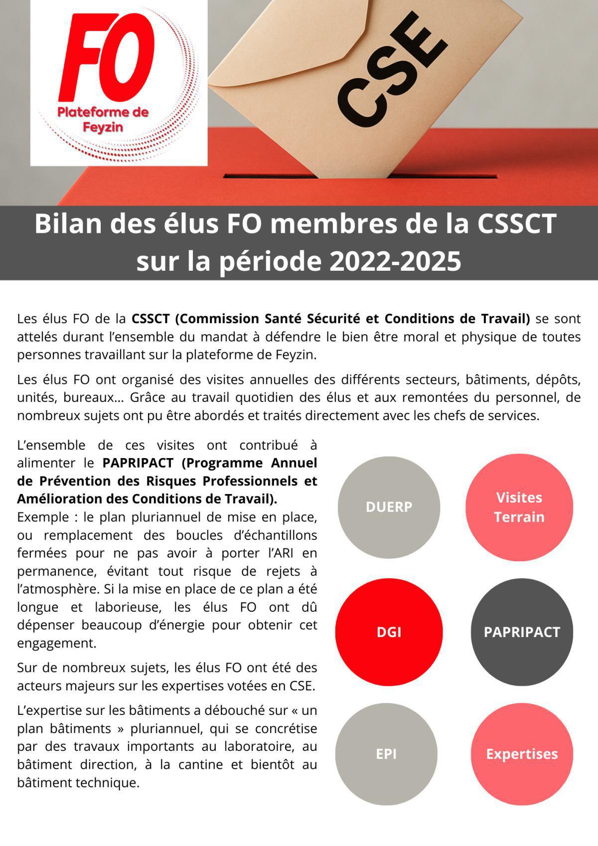 Bilan CSSCT 2022 -2025