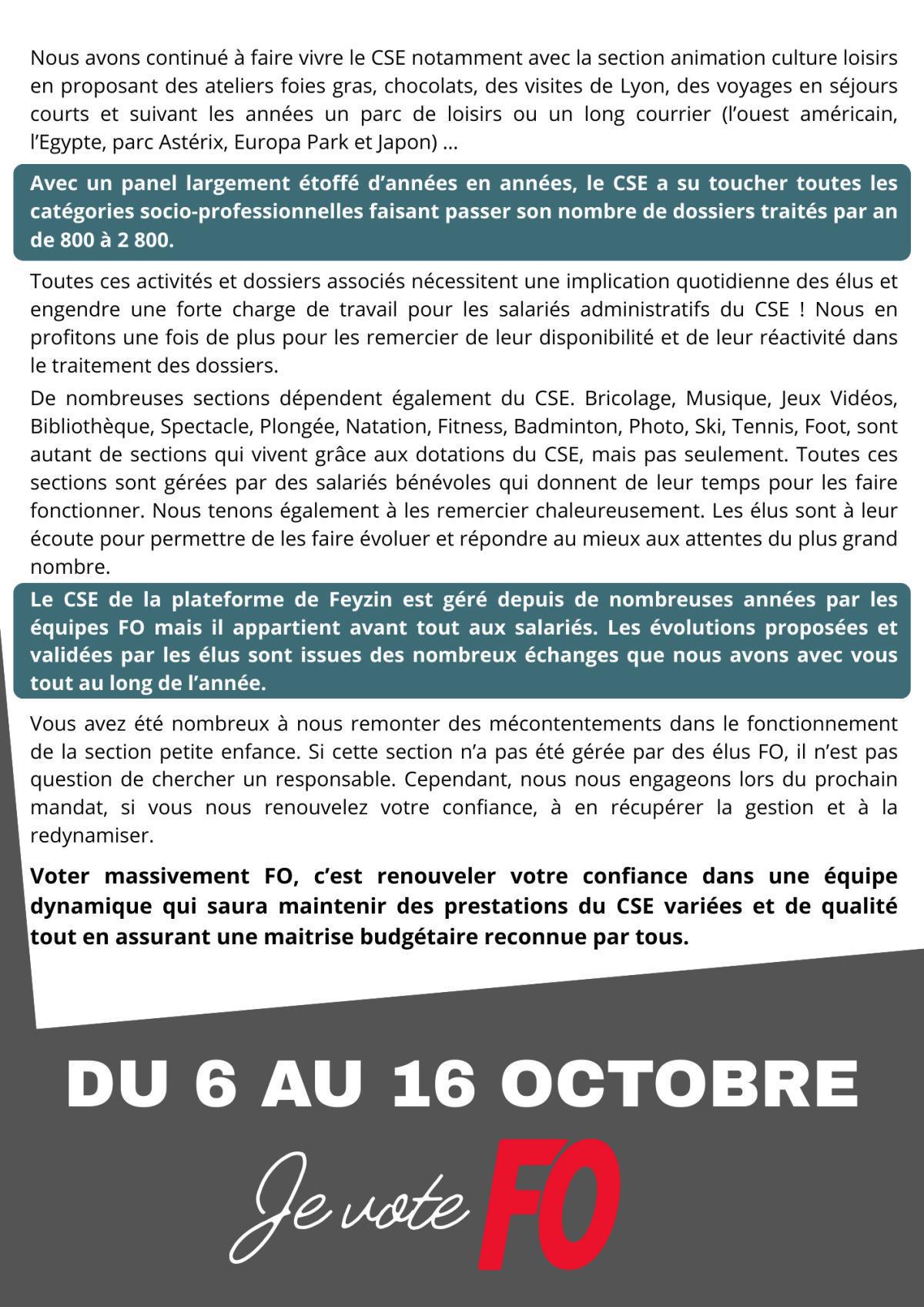 Bilan de la gestion des activités sociales et culturelles 2022 -2025