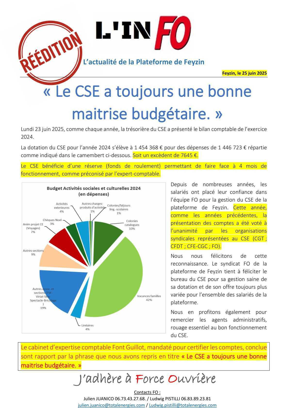 Gestion financière du CSE
