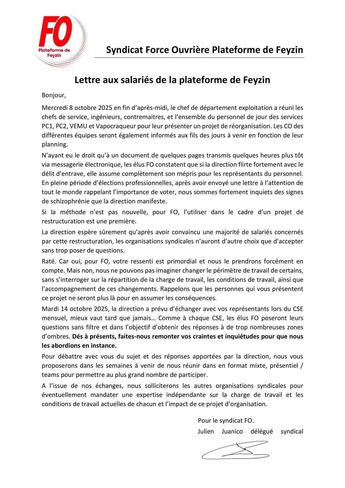 Réorganisation Exploitation / DPVS