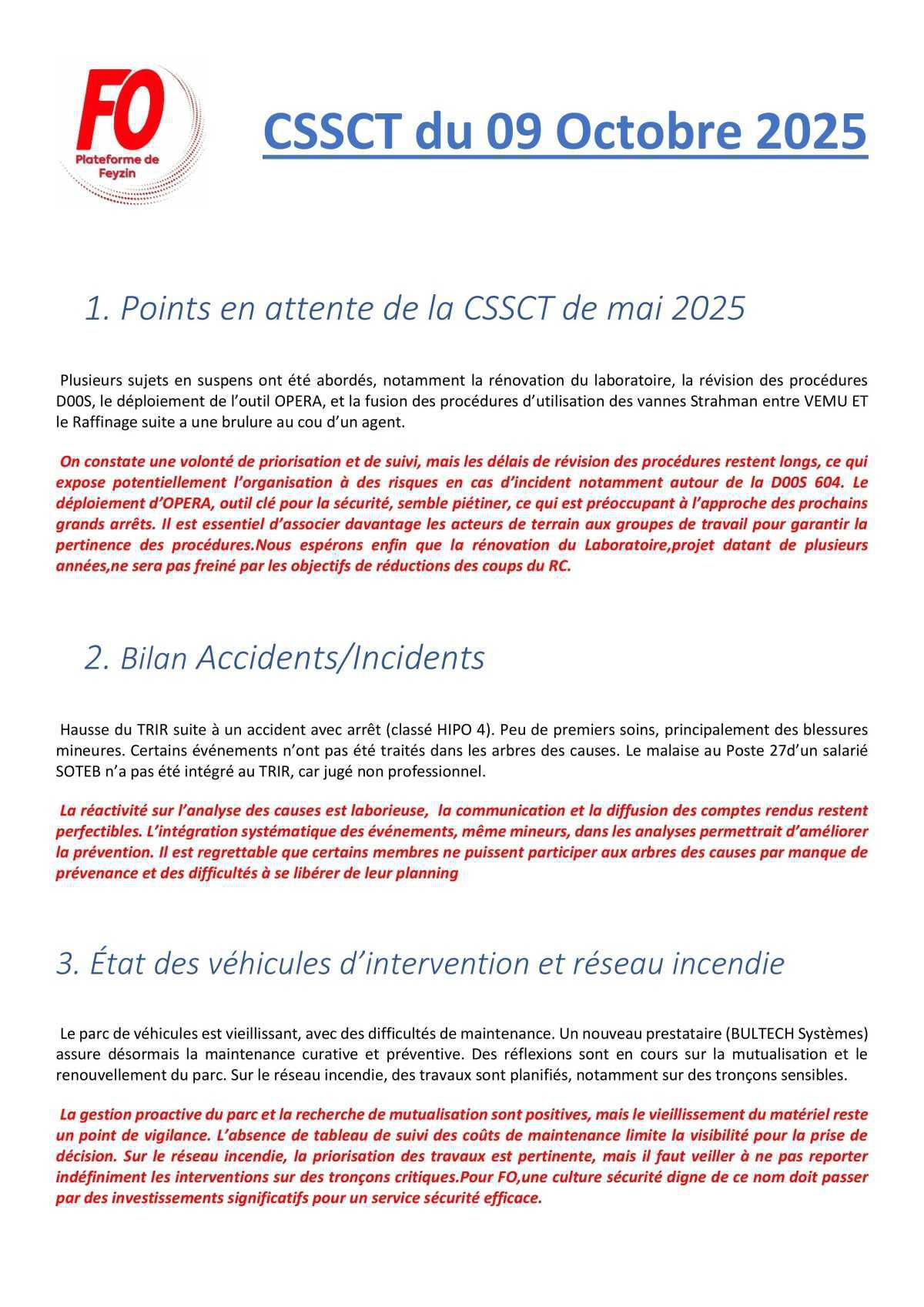 CSSCT Octobre 2025