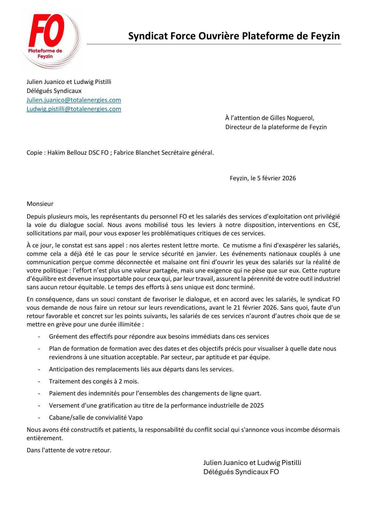 Issue mouvement social PC2/VAPO